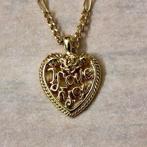 Big hearts / love you charm necklace 19" in gold color perfect for a gift 🎁